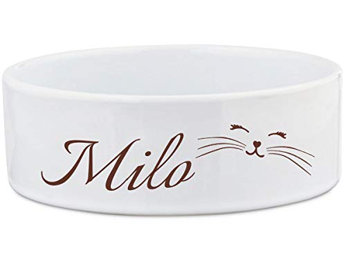Katzennapf, personalisierbar - Gestalten Sie Ihre eigene Keramikschale, in jeder Farbe mit Ihrem Namen - Personalisierte Katzennapf für Futter oder Wasser - Personalisierte Katzennäpfe in langlebiger
