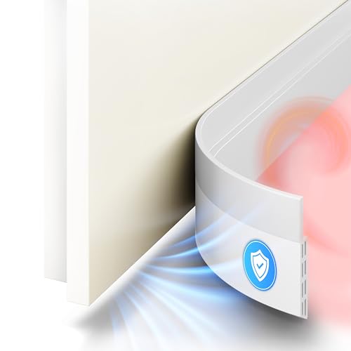 SilverRack Burlete Puerta Entrada contra Corrientes de Aire - 1x 1m Blanco - Burlete Puerta Exterior Autoadhesivo - Burlete Bajo Puerta Burlete protección contra el frío y Sellado