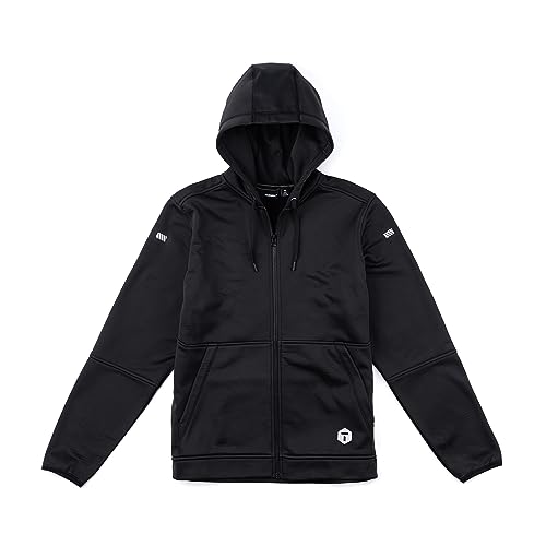 TRUEWERK Men's Work Hoodie - M2 Grid Zip Up Midweight, Moisture-Wicking, Thermo Regulating Workwear with 4-Way Stretch