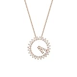 Mesnt Collar de diamantes para mujer, oro rosa de 9 quilates, 14 quilates, 18 quilates, elegante colgante de reloj de diamante para mujer, 0,21 quilates, Metal, Diamante No es una piedra preciosa