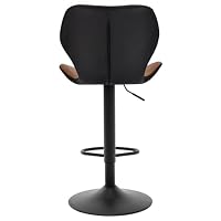 EUGAD 1X Barhocker Barstuhl Bistrohocker Tresenhocker Retro höhenverstellbar und drenbar mit Rückenlehne aus Kunstleder Stahl Braun,0662BY-1 – Ansicht 6