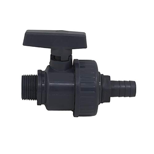 Vanne à bille en PVC, raccord de vanne Vanne à bille en PVC avec robinet d'arrêt union for tuyau d'eau raccords for de piscine(Thread 1 1/2+OD40mm)