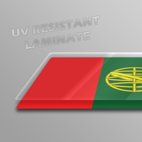 Image of World Country Flag Decal Stickers - Two Pack - for Cars Windows Bumpers Laptops Tablets Tumblers Cups Walls (Portugal)