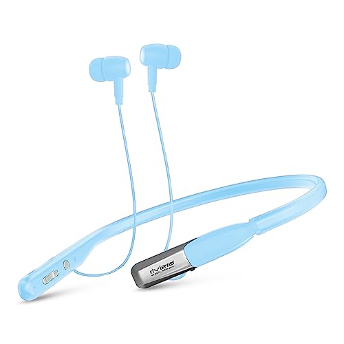 Riviera Zoom Wireless in Ear 5.1 Bluetooth Neckband with ENC Mic, 32H Playtime, Type-C Fast Charging, Dual Pairing, Made in India, 10mm Drivers(Blue)