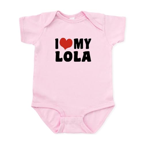 CafePress I Love My Lola Infant Bodysuit Cute Infant Bodysuit Baby Romper Petal Pink