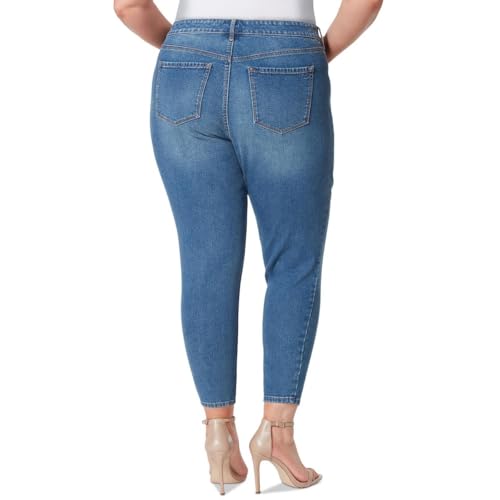 Jessica Simpson Womens Plus High Rise Destroyed Skinny Jeans2