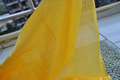 Image of M Fabrics Cotton Fabric Lining Cloth Material (Pure Cotton Unstitched Fabric, Women's Textiles Lining Material) - (40 Inches Width) (Color May Vary) Pack of (5 Meters, Yellow), Solid