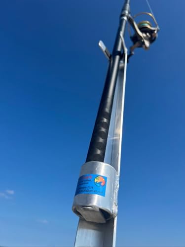 Sand Spike Aluminum Open Face Fishing Rod Holders for Beach Fishing 4 Foot Structural Angle Design with Sand Anchor Heavy Duty Welded Construction