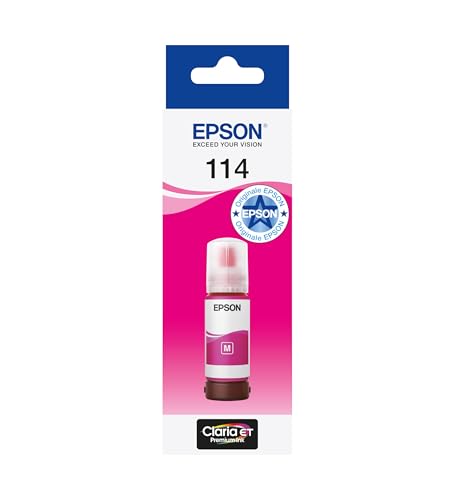 Epson EcoTank 114 Flacone d’Inchiostro Originale | Magenta| Alto Rendimento – Fino a 6.200 Pagine | Compatibile Con Modelli ET-8500 / ET-8550 | Garanzia dei Migliori Risultati di Stampa