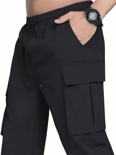 Image of LookMark Men's Cargo Pants Stylish and Comfortable | Men's Cargo Pants with Multiple Pockets | Ideal for Casual Wear, Outdoor Activities, and Everyday Use