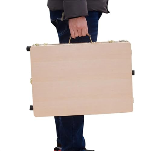 Caballete de madera portátil con caja almacenamiento for bocetos, trípode ajustable, paleta pintura for artistas, pintores principiantes y escuelas Maletín de pintura