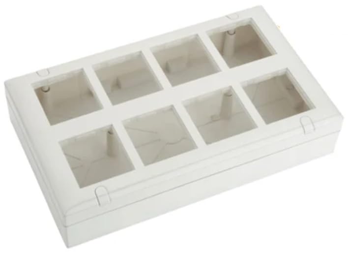 surface-mount pvc gang box, 16 module, glossy premium, brass nuts fitting, white color