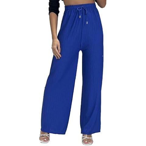 Want Clothing Women's Textured Wide Leg Palazzo Trousers Cover