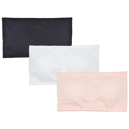 Girls Strapless Bras with Clear Straps 7-8 8-10 10-12 12-14 Seamless Bandeau Tube Bra for Girls and Teens