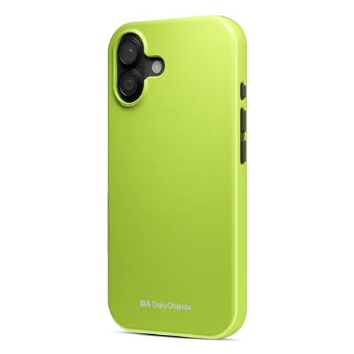 Image of DailyObjects Polycarbonate Enamel Bumper Magsafe Case For iPhone 16 Plus Compatible With Mag-Safe Wireless Charging | Lime Hybrid Magnetic Back Cover