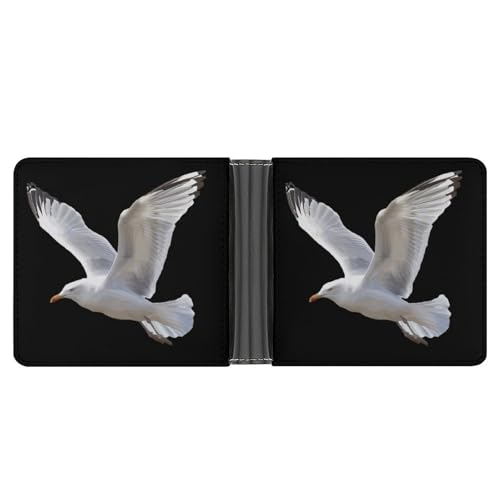 Seagulls Bird Funny Men's Slim Bifold Wallet with Multiple Card Slots Front Pocket Purse