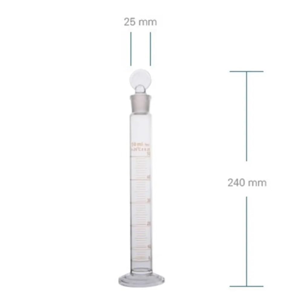 Cilindro graduato da laboratorio 50 ml con tappo in vetro borosilicato 3. ad alta densità, forniture for di misurazione Attrezzature da laboratorio