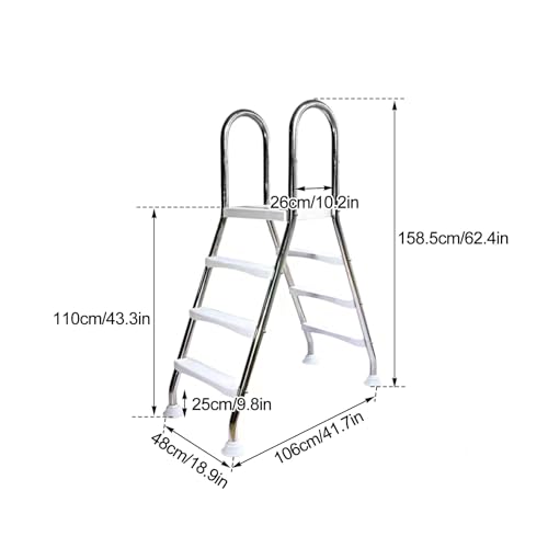 Escalera para piscina de acero inoxidable 3 peldaños miniatura 2