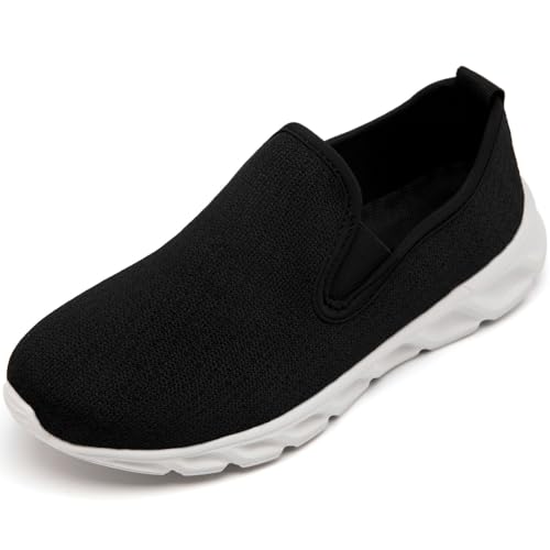 Image of Running Shoes Women Tennis Walking Gym Slip on Sneakers Workout Athletic Comfortable Fashion Sport Casual Shoe Black Size 9
