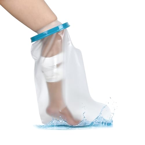 Protector Escayola Pierna Adulto, Reutilizable Funda Escayola, Cubre Escayola Pierna Hombres Mujeres Unisex, Cómodas Fundas Protectoras impermeables para los pies, Para Ducha y Baño