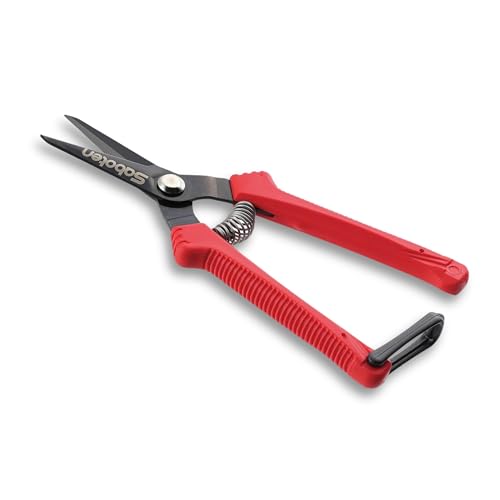 Saboten SD-8 Japanese Micro Tip Harvesting Snips Ultra-Light 2.3 oz (65g) Pruning Scissors for Herbs Flowers & Vegetables HRC60 Blade Steel Spring Action + Safety Lock Made in Japan