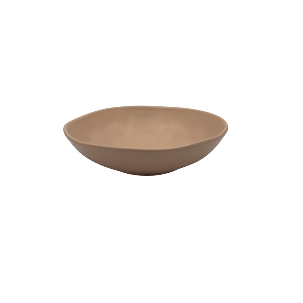 Organic Cappuccino – Servizio Piatti 18 Pezzi in Stoneware Effetto Artigianale, Colori Marrone e Crema, Moderno e Nordico, Lavastoviglie e Microonde
