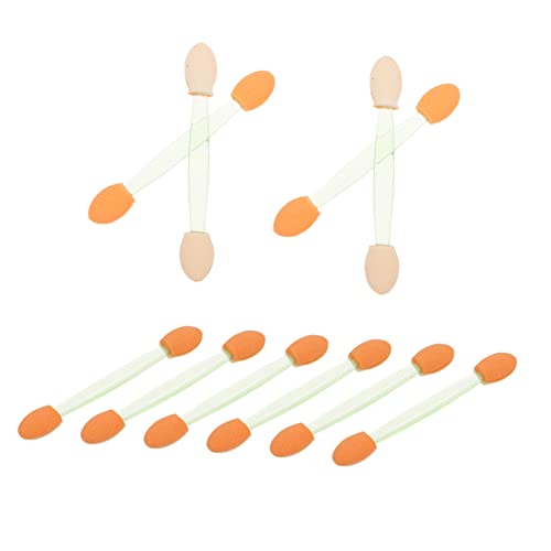 MUSISALY 100Pcs Double Ended Eyeshadow Applicators Makeup Sponge Tool for Eye Makeup Eyebrow and Face Painting Dual Sided with Skin and Sponges