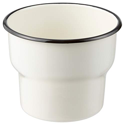 Macetero interior / exterior / blanco, tamaño montado: altura 12 cm, diámetro exterior: 14 cm, diámetro máximo de la maceta: 12 cm, diámetro interior: 13 cm, materiales de acero, esmaltada