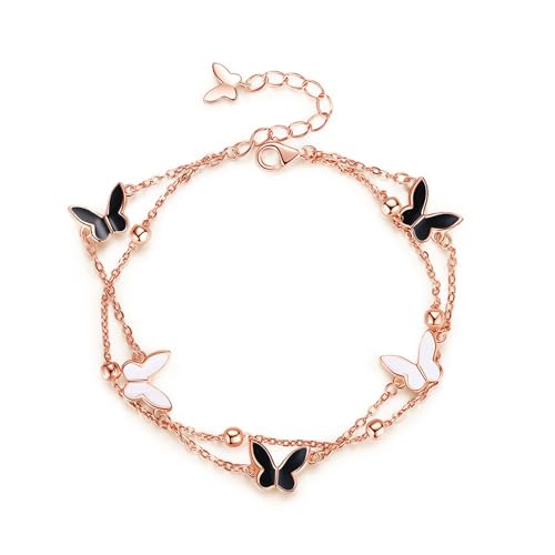 Materiale pregiato: Realizzato in argento sterling 925, questo bracciale garantisce durabilità e resistenza all'ossidazione. La finitura lucida esalta i dettagli delle farfalle e mantiene la brillantezza nel tempo, anche con uso quotidiano.