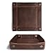 Hide & Drink, Leather Catchall Tray, Easy Access Organizer for Keys, Coins, Change, Jewelry, Watches, Smartphones, Durable, Vintage Style, Handmade :: Bourbon Brown