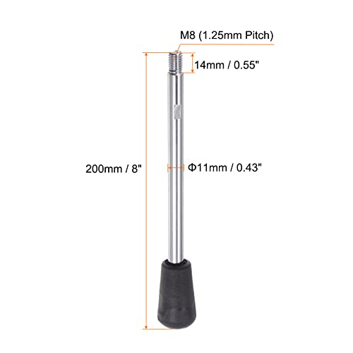 Image of HARFINGTON Clamping Handles M8 Thread 200mm (8 inch) Length Chrome Plated Revolving Crank Handle Grip Handwheel Screw Stem for Lathe Machine