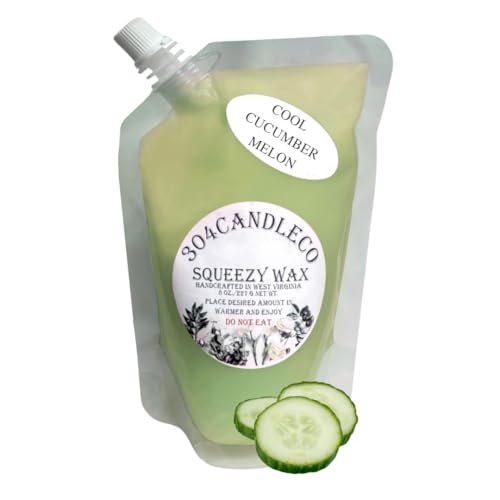 304CandleCo Large Squeeze Soy Wax Melt - 50 SCENTS! - Highly Fragrant &amp; Hand-Crafted - Easy Mix &amp; Match - American Made - Perfect for Wax Warmers (8oz, Cool Cucumber Melon)