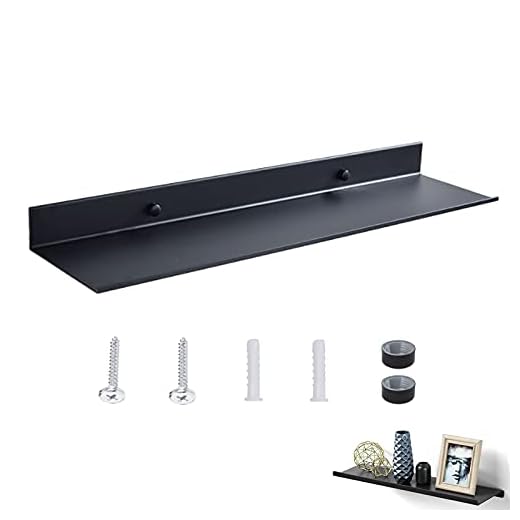 Vägghyllor väggmonterade flytande metallhyllor kantsflytande hyllor kantsvart flytande hyllor metall väggdisplay hylla vägghyllor badrum kök vägghyllor för bildramar och böcker