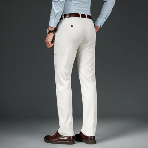 Men's Slim Straight Formal Pants Business Solid Color Stretch Cotton Trousers Jogging Casual Pants3