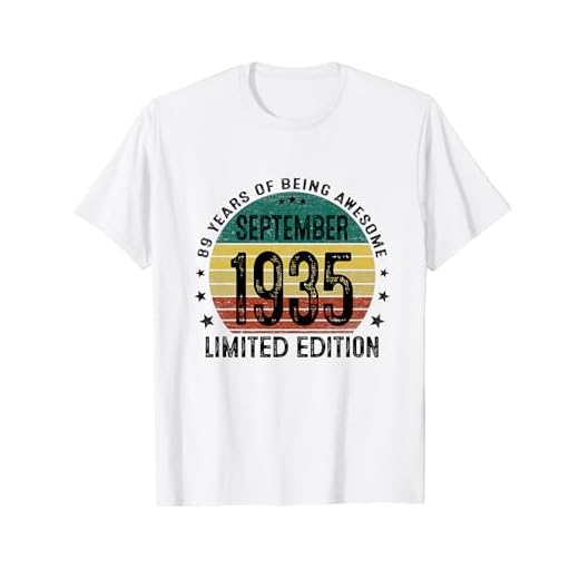 Hecho En 1935 89 Años Cumpleaños Hombre Septiembre 1935 Camiseta