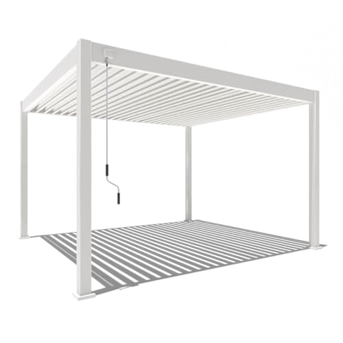 Pavillon Pergola 3,6x4m Terassenüberdachung freistehend mit Lamellendach...