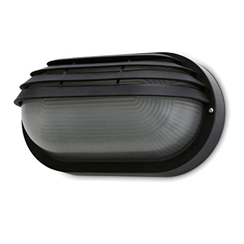 Dopo Lighting - Applique da parete FAR portalampada da parete ovale nero E27 da esterno IP44. Applicare muro ideale per facciate, cortili, terrazze e portici.