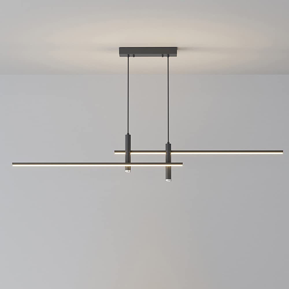 HXYSXHJUO Dimmable 47.2in Kitchen Island Pendant Light Fixture - Adjustable Height Linear Chandelier with 3000K/4000K/6000K Color Options for Dining Room and Living(B,120cm)