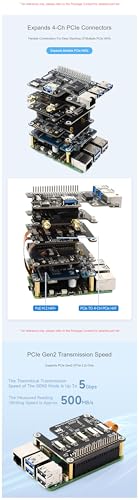 Module PCIe Hat 4 canaux empilable interface Gen2 haute performance pour Raspberry Pi 5