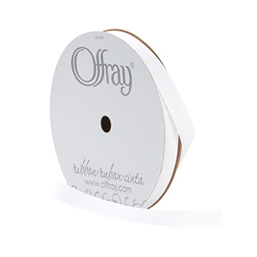 Berwick Offray Offray Grosgrain 3/8" 20 Yd White Ribbon, 3/8 Inch X 20 Yard #TOP1
