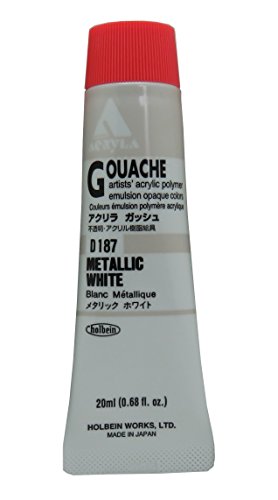 ホルベイン アクリリックガッシュ メタリックホワイト D187 20ml 007187