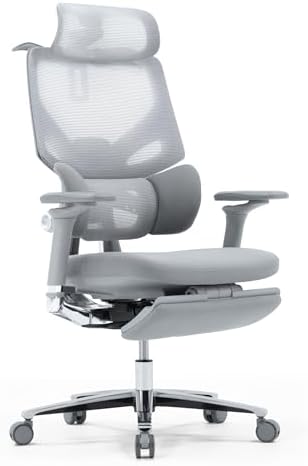 （14:30時点） EastForce 日本ブランド MONSTER LUMBIRT2.0(モンスターランバート) クッション座面 360度アームレスト 3ゾーンランバーサポート搭載 リクライニング 人間工学 オフィスチェア デスクチェア 椅子 グレー