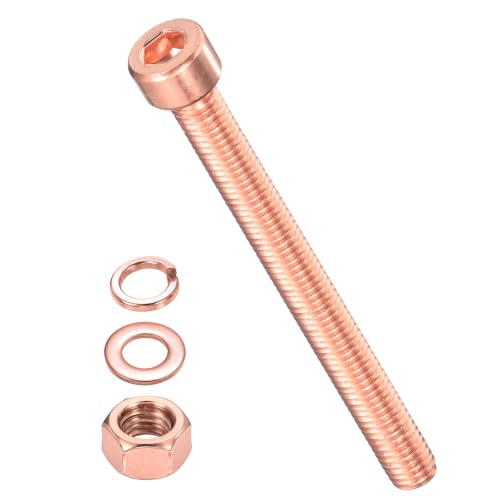 METALLIXITY Socket Head Cap Screws Kit (M3x30mm) 20Pcs | Screws Nuts Spring Flat Washer Kit Red Copper Allen Socket Drive Hex Screw for 3D Printer Use Red