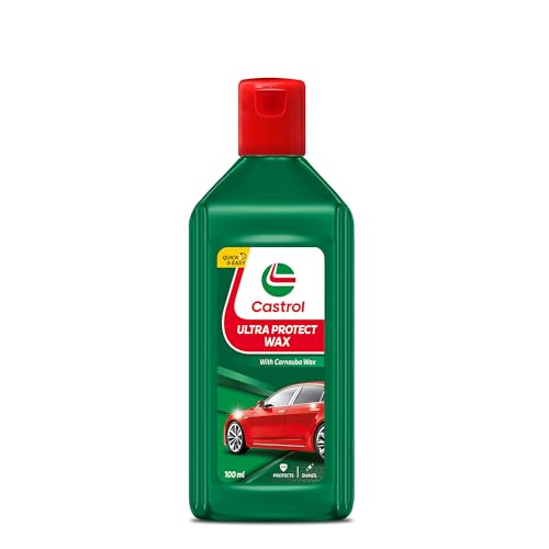 Image of Castrol Ultra Protect Wax (100 ml) - Carnauba Wax Infused Formula for Deep Gloss, UV Protection, Water Repellence & Long-Lasting Shine | Easy Apply & Wipe Car /Bike Polish