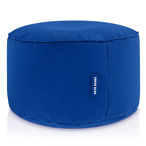 Green Bean© Pouf-Tabouret 25x45cm avec Remplissage de Perles EPS - Coussin pour Pieds Pouf Chaise - Coussin Sol pour Enfants & Adultes - Repose-Pieds Coussin Siège Bleu