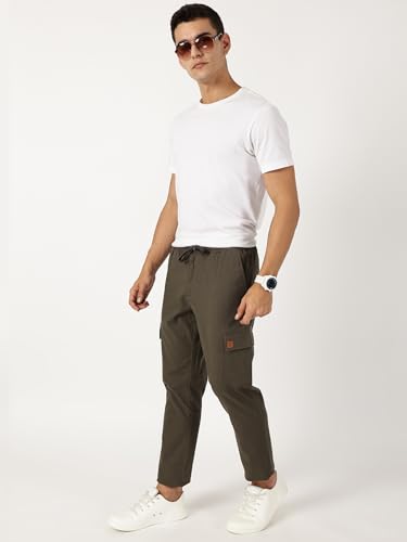 Image of Thomas Scott Men's | Solid | Light Weight | Breathable Fabric | 6 Pocket | Ankle Length | Mid Rise | Regular Fit | Linen | Elasticated with Drawstring | Chino Trouser | Pants