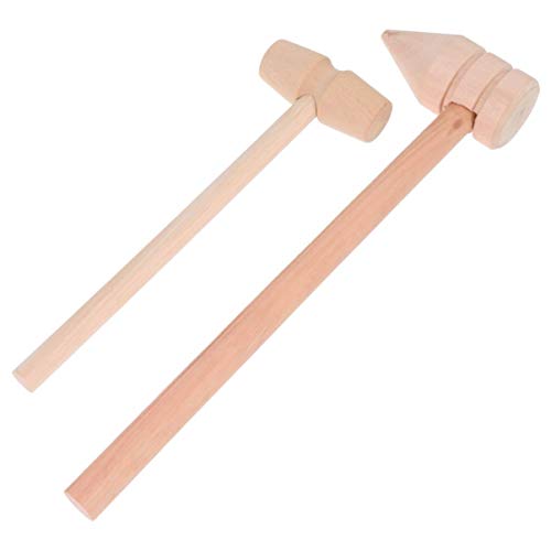 NUOBESTY 10pcs Boys and Girls Creative DIY Wooden Hammers Mini Mallets Hand-Eye Coordination Toy