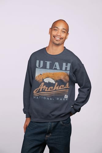 Utah Arches National Park Adult Gray Heather Long Sleeve Sweatshirt NPCA Nature Lover Crewnecks3