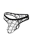 ohyeahlady Mini Slip Männer Mesh Unterwäsche Herren Sexy String Tanga Transparent Sissy Dessous Micro Thong Low Rise G-String Pouch Underwear Große Größen Borat Anzug Mankini Schwarz M