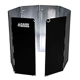 キャンプグリーブ 大型風防板 ウインドスクリーン 40cm 片面マットブラック スクエア型 焚き火 リフレクター 風よけ 黒銀 高耐久収納袋とOリング14個付き
